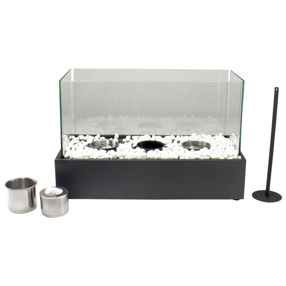 17.75" Bio Ethanol Ventless Portable Tabletop Triple Fireplace with Flame Guard. Picture 5
