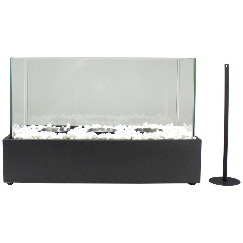 17.75" Bio Ethanol Ventless Portable Tabletop Triple Fireplace with Flame Guard. Picture 3