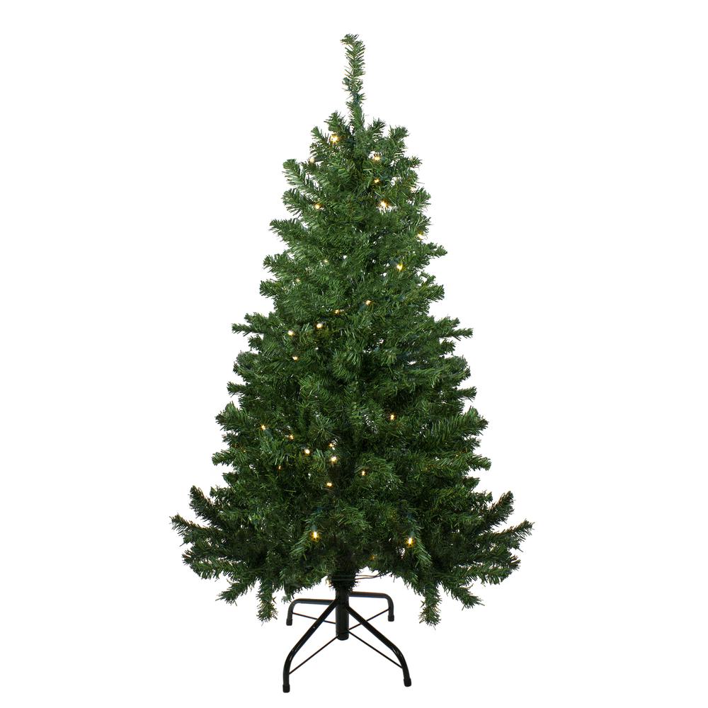 4' Pre-Lit Mixed Classic Pine Medium Artificial Christmas Tree - Warm Clear LED Lights. Picture 1