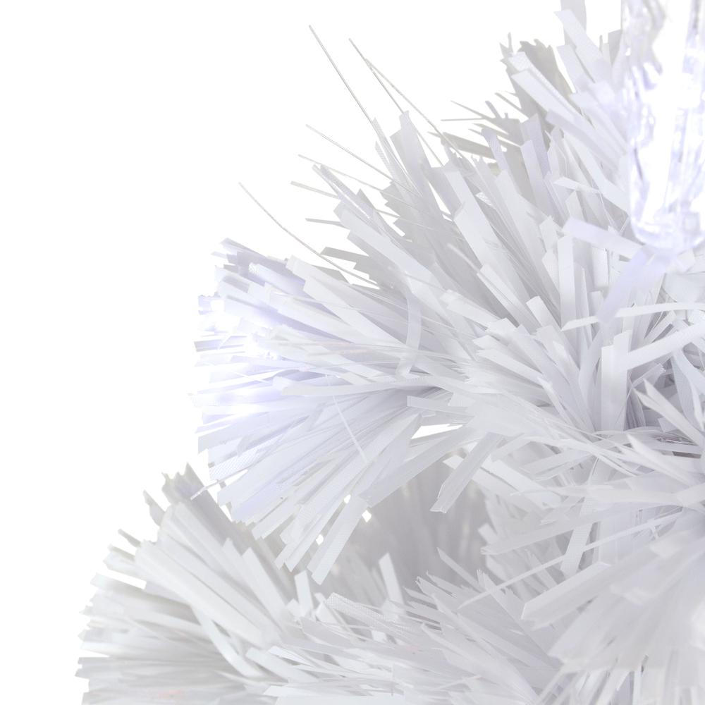 3' Pre-Lit LED Color Changing White Fiber Optic Artificial Christmas Tree. Picture 3