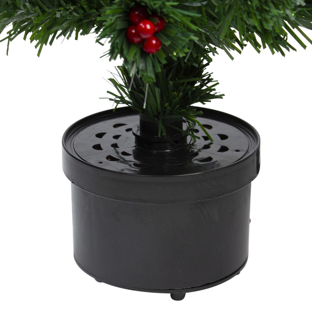 3' Pre-Lit Color Changing Fiber Optic Christmas Tree with Red Berries. Picture 5