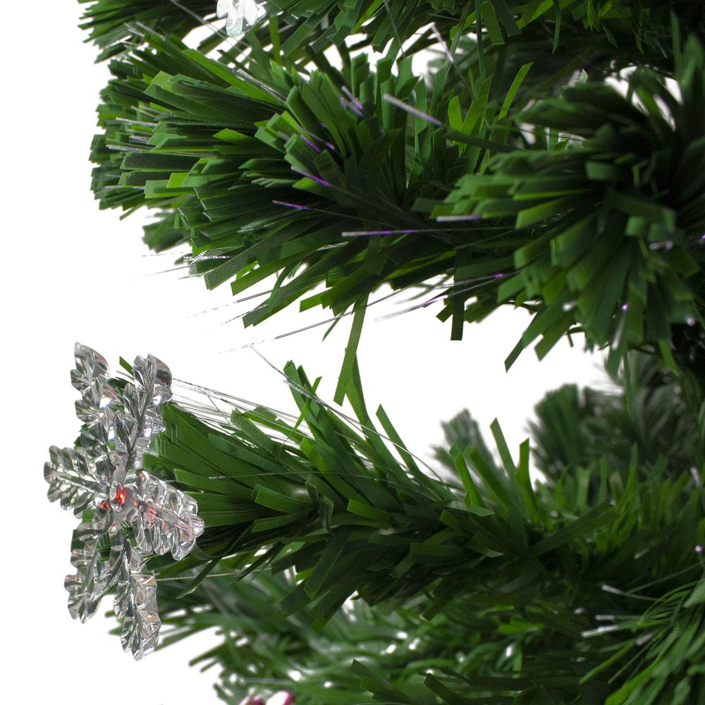 4' Pre-Lit Color Changing Fiber Optic Artificial Christmas Tree with Snowflakes. Picture 5