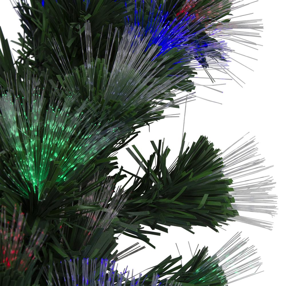 24" Multi-Function Coloring Changing Fiber Optic Pine Christmas Wreath. Picture 2