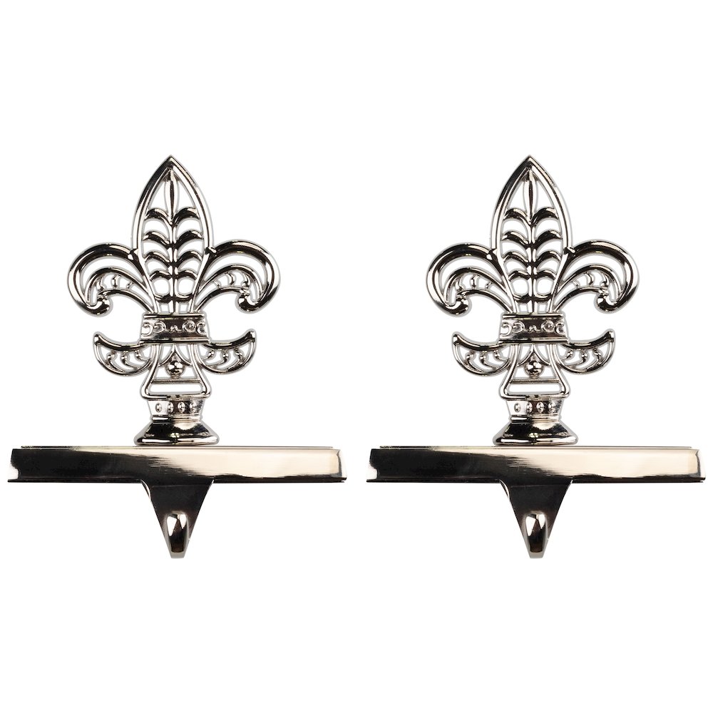 Fleur de Lis Christmas Stocking Holder - 5" - Set of 2. Picture 2