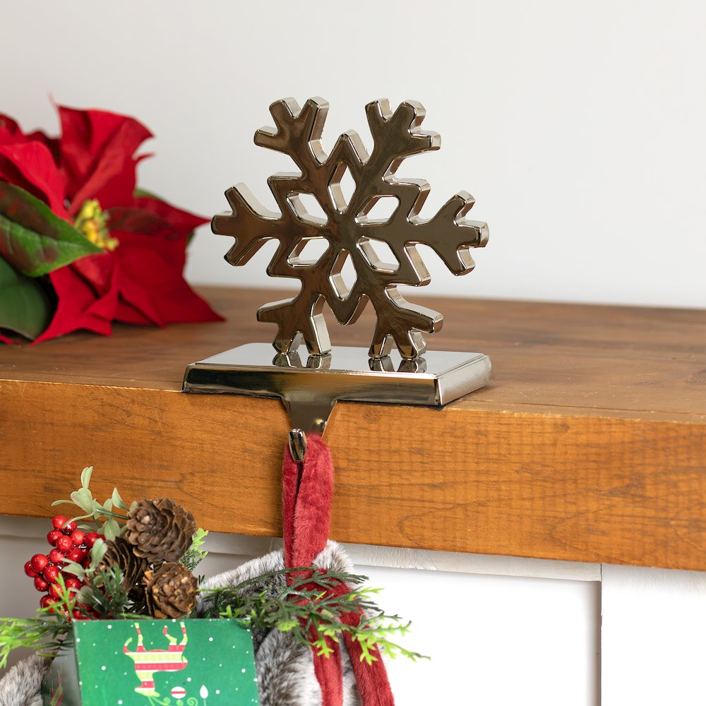 Snowflake Metal Christmas Stocking Holder - 5". Picture 2