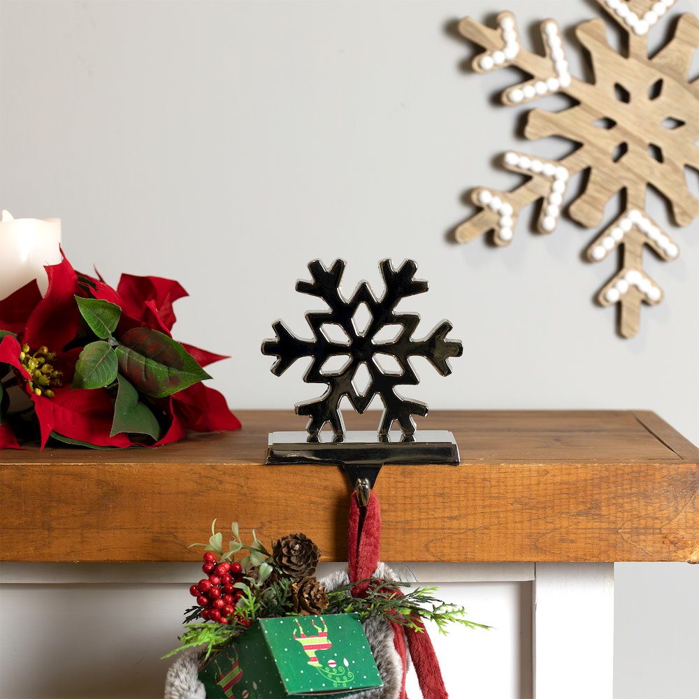 Snowflake Metal Christmas Stocking Holder - 5". Picture 3