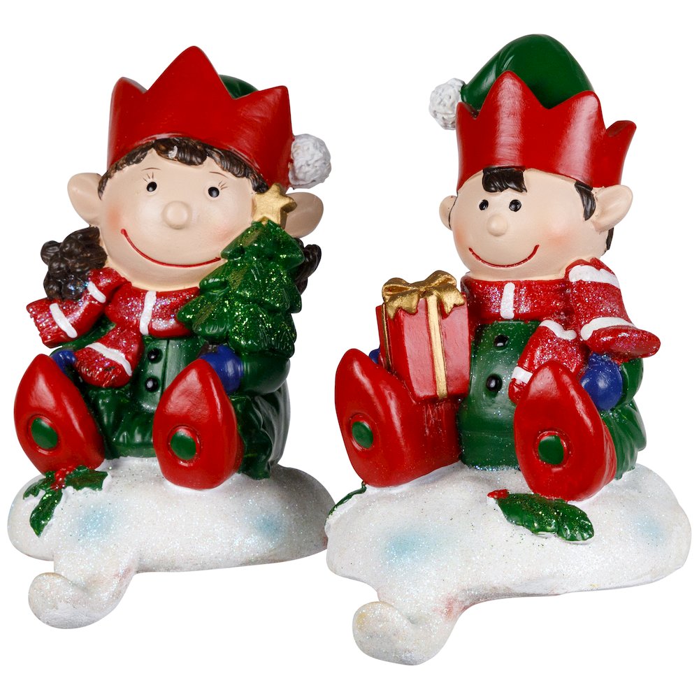 Festive Elves Christmas Stocking Holders - 5" - Set of 2. Picture 4