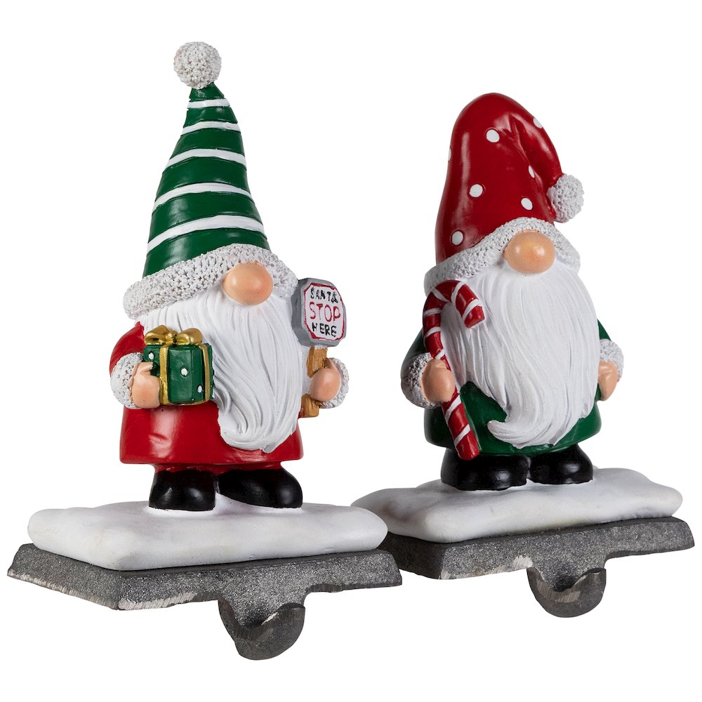 Santa Gnomes Christmas Stocking Holders - 6.25" - Set of 2. Picture 4