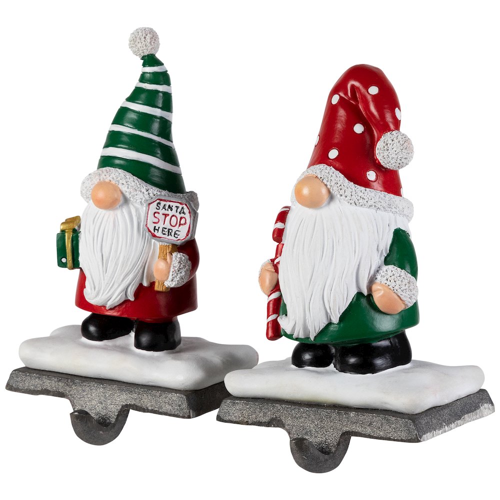 Santa Gnomes Christmas Stocking Holders - 6.25" - Set of 2. Picture 5