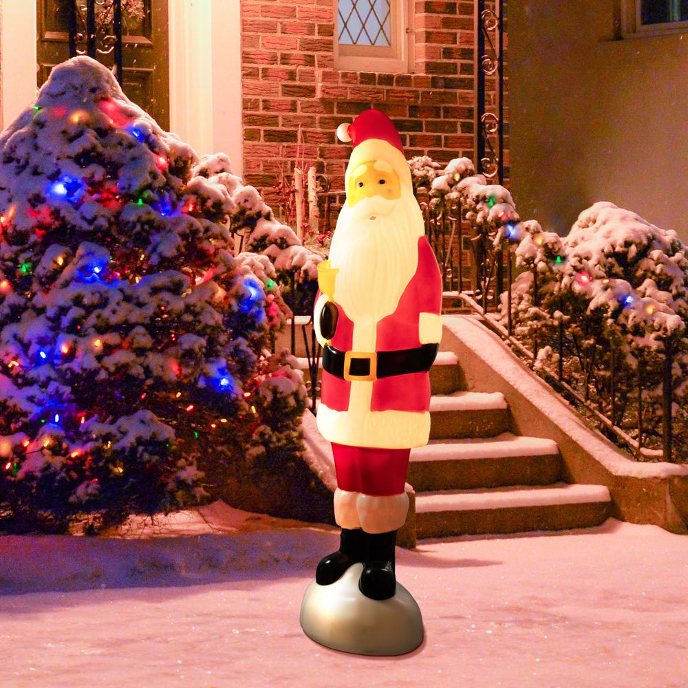 59" Lighted Blow Mold Santa Claus Retro Outdoor Christmas Decoration. Picture 2