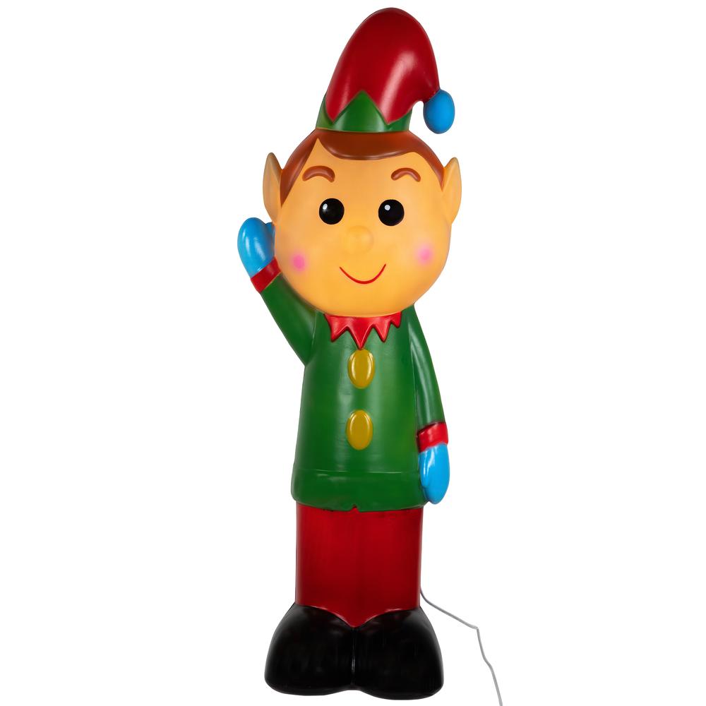 40" Lighted Retro Style Blow Mold Elf Outdoor Christmas Decoration. Picture 1