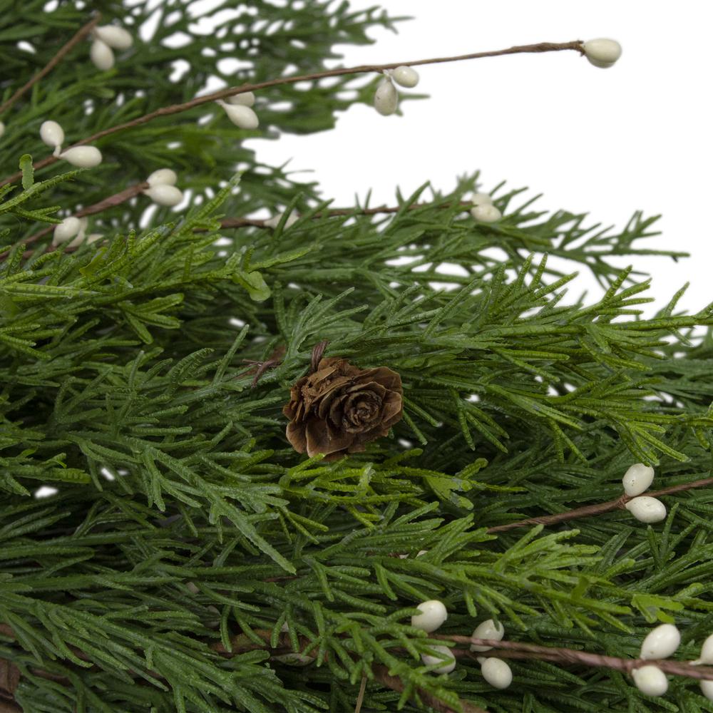 32" Cedar with Pine Cones and White Berries Artificial Christmas Wreath - Unlit. Picture 2
