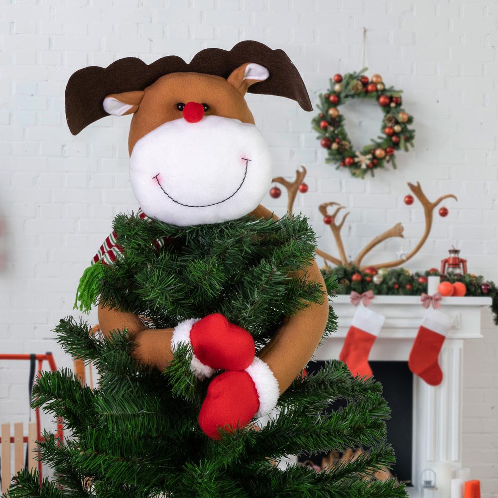 26" Plush Reindeer Christmas Tree Topper  Unlit. Picture 2