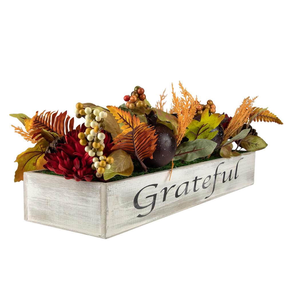24" Autumn Harvest 3-Piece Candle Holder in a Rustic Wooden Box Centerpiece. Picture 2