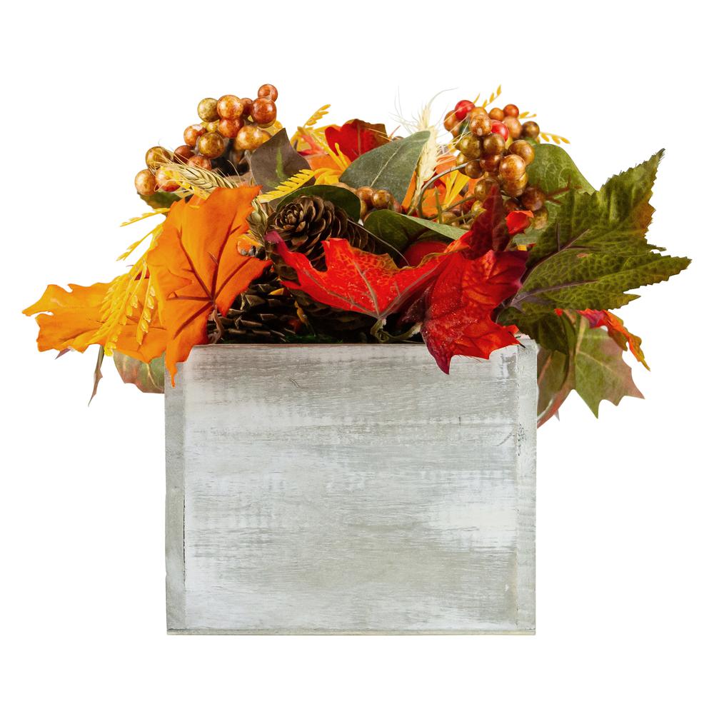 21" Autumn Harvest Arrangement in a "Thankful" Rustic Wooden Box Centerpiece. Picture 5