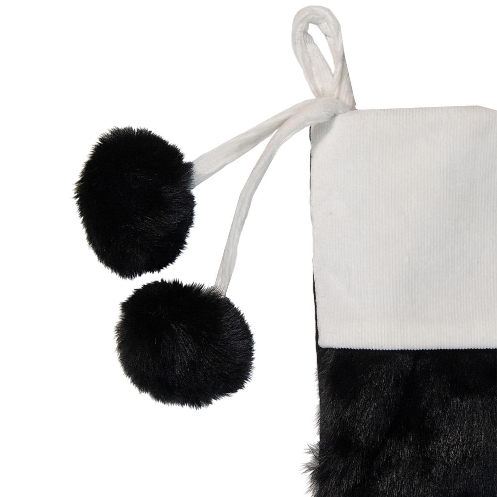 20.5-Inch Black and White Christmas Stocking with Corduroy Cuff. Picture 2