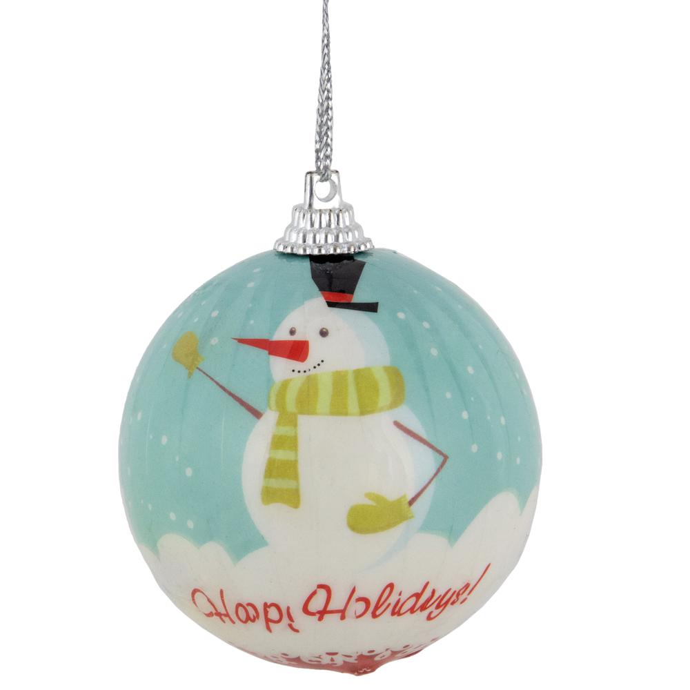 14-Piece Snowmen 'Happy Holidays' Christmas Ball Ornament Set 2.25"(60mm). Picture 1