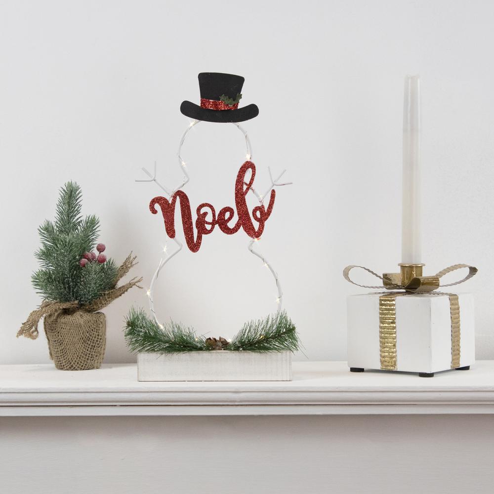 12.75" LED Lighted Snowman Silhouette Christmas Noel Sign. Picture 2