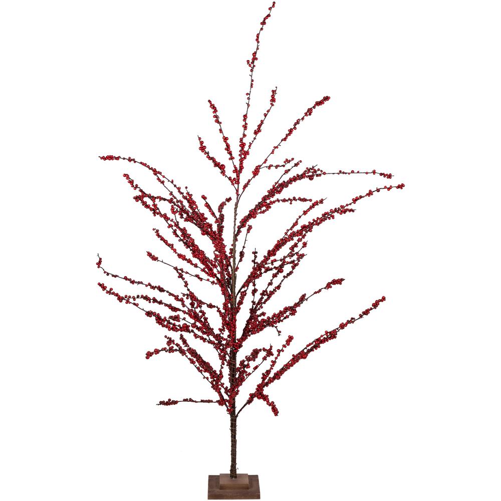 5' Artificial Red Berry Christmas Twig Tree  Unlit. Picture 1