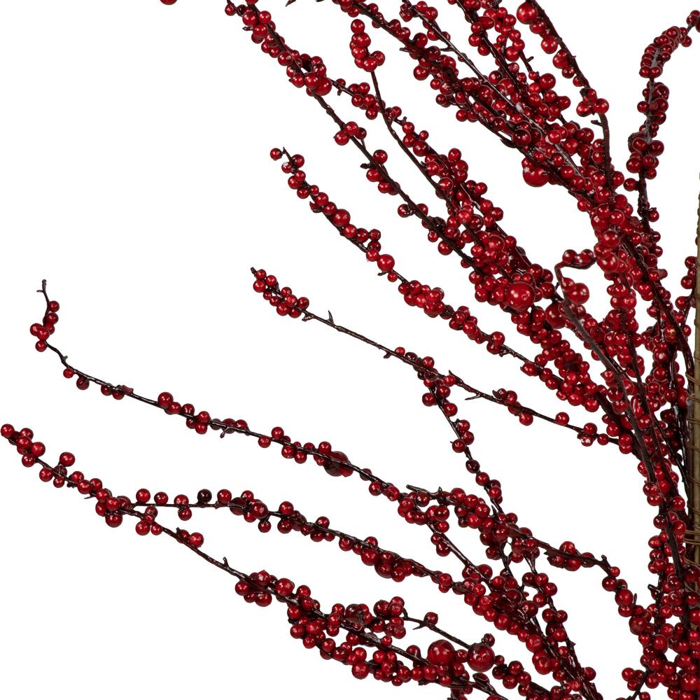 5' Artificial Red Berry Christmas Twig Tree  Unlit. Picture 2