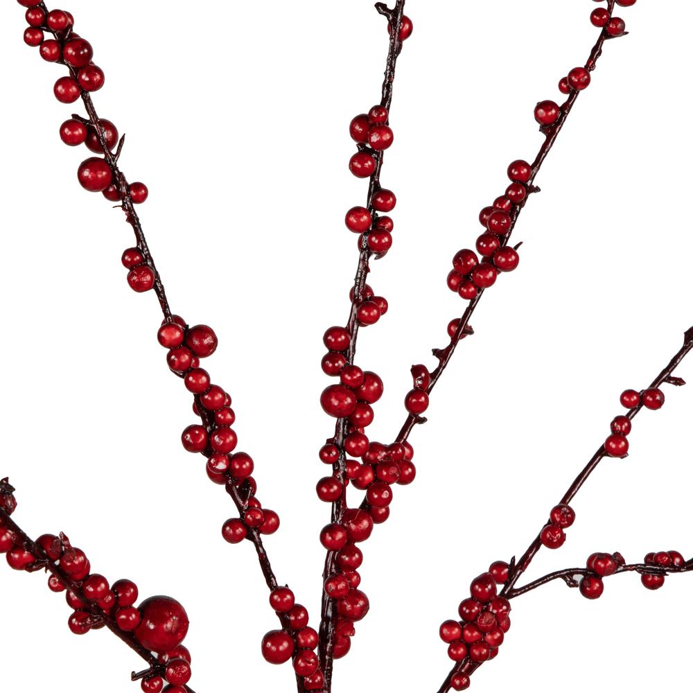 5' Artificial Red Berry Christmas Twig Tree  Unlit. Picture 4