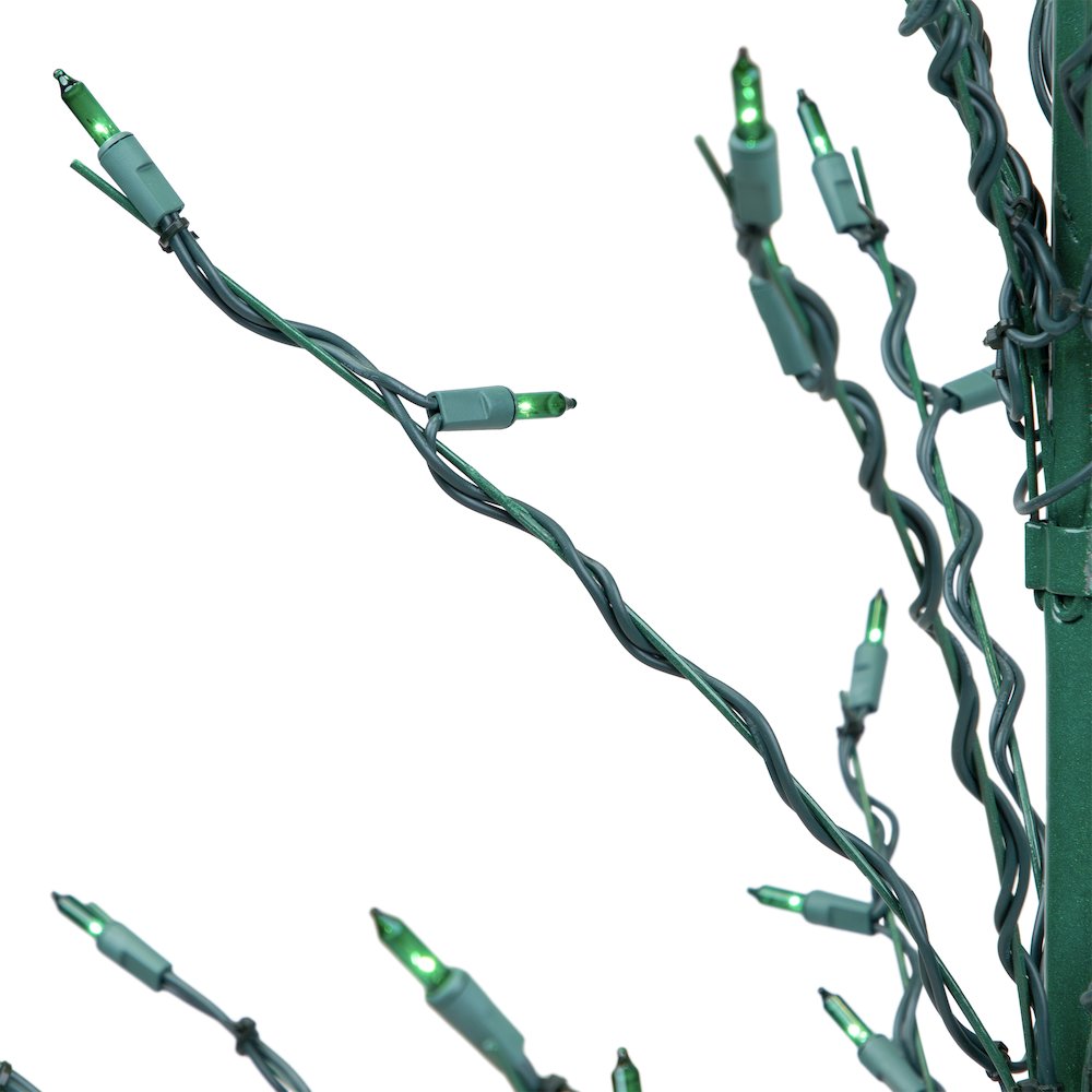 4' Pre-Lit Green Slim Profile Cascade Twig Christmas Tree - Green Lights. Picture 9