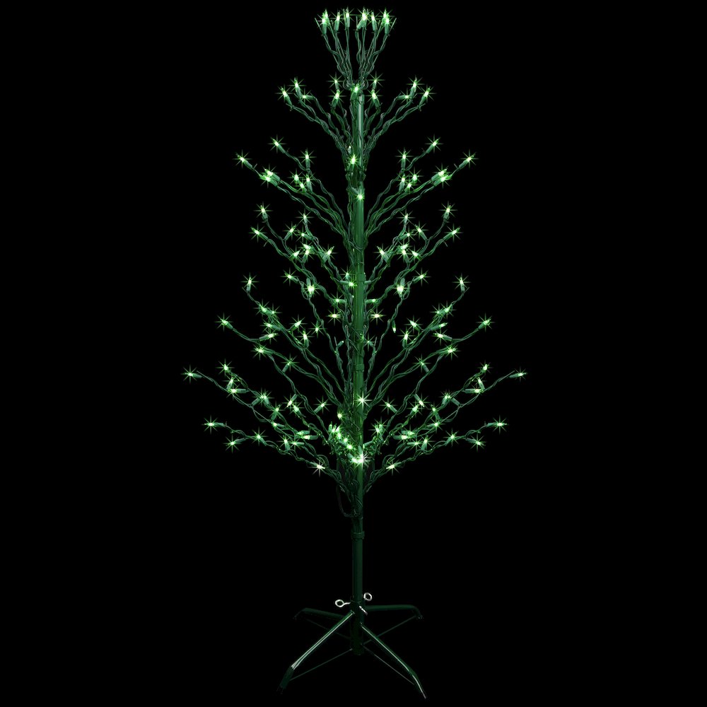 4' Pre-Lit Green Slim Profile Cascade Twig Christmas Tree - Green Lights. Picture 2