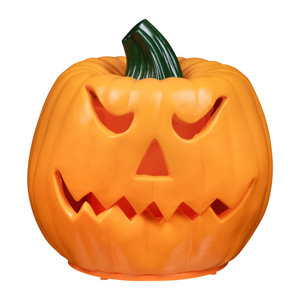 9.75" Orange and Green Animated Double-Sided Pumpkin Halloween Decor. Picture 1