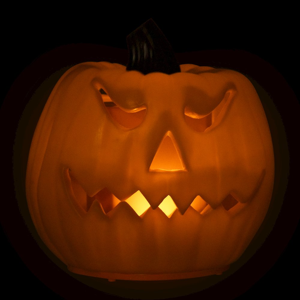 9.75" Orange and Green Animated Double-Sided Pumpkin Halloween Decor. Picture 4
