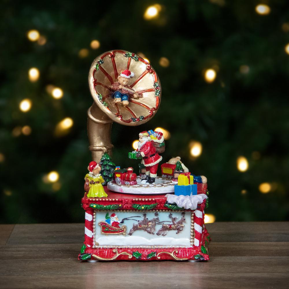7" Santa Claus on Phonograph Musical Christmas Decoration. Picture 2