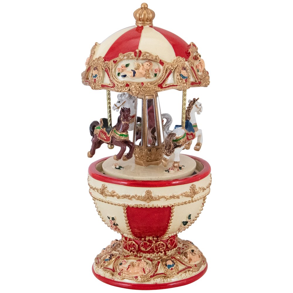 Horses and Cupids Animated Musical Carousel - 7.25". Picture 3