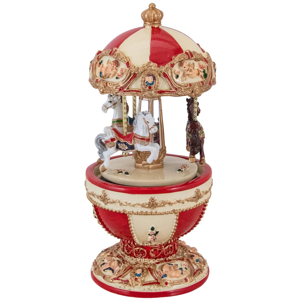 Horses and Cupids Animated Musical Carousel - 7.25". Picture 5