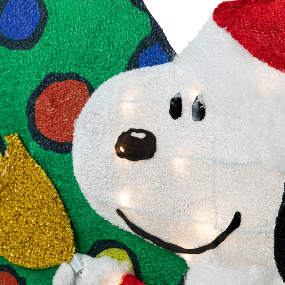 LED Lighted Peanuts Snoopy and Christmas Tree Outdoor Decoration - 32". Picture 5