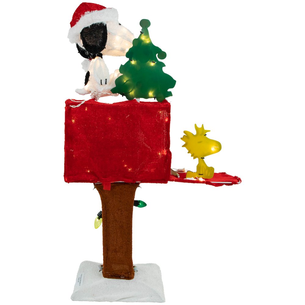 Peanuts Snoopy on Mailbox Outdoor Christmas Decoration - 32" - Clear Lights. Picture 4