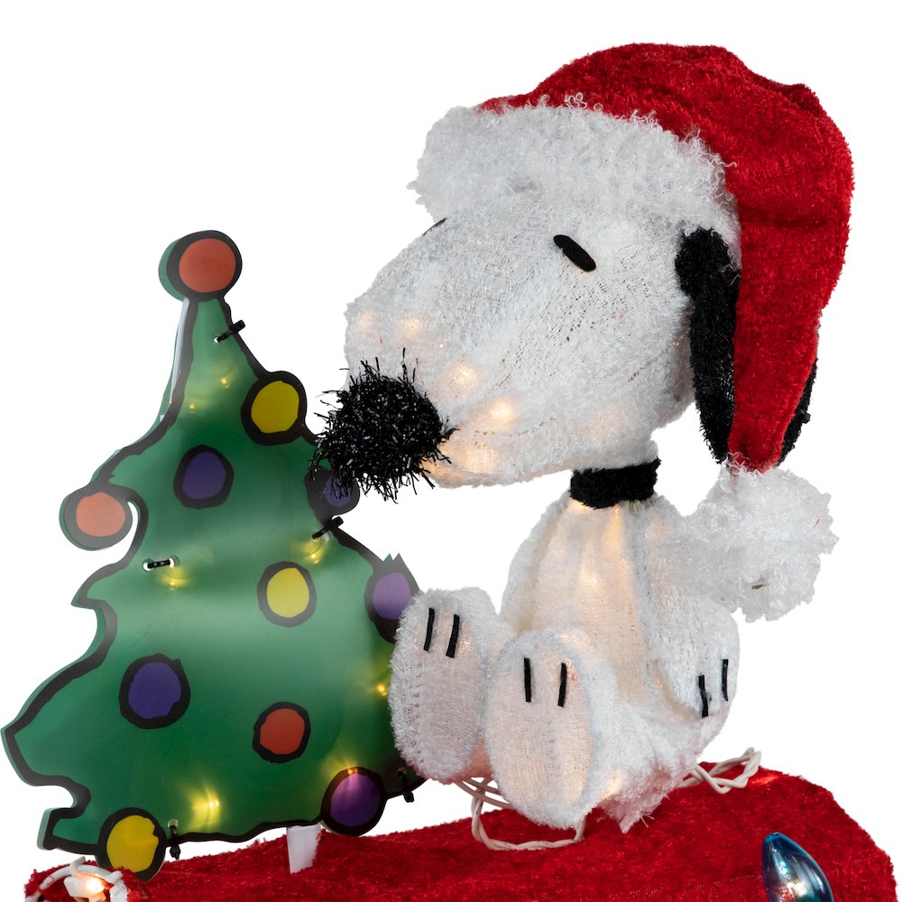 Peanuts Snoopy on Mailbox Outdoor Christmas Decoration - 32" - Clear Lights. Picture 5