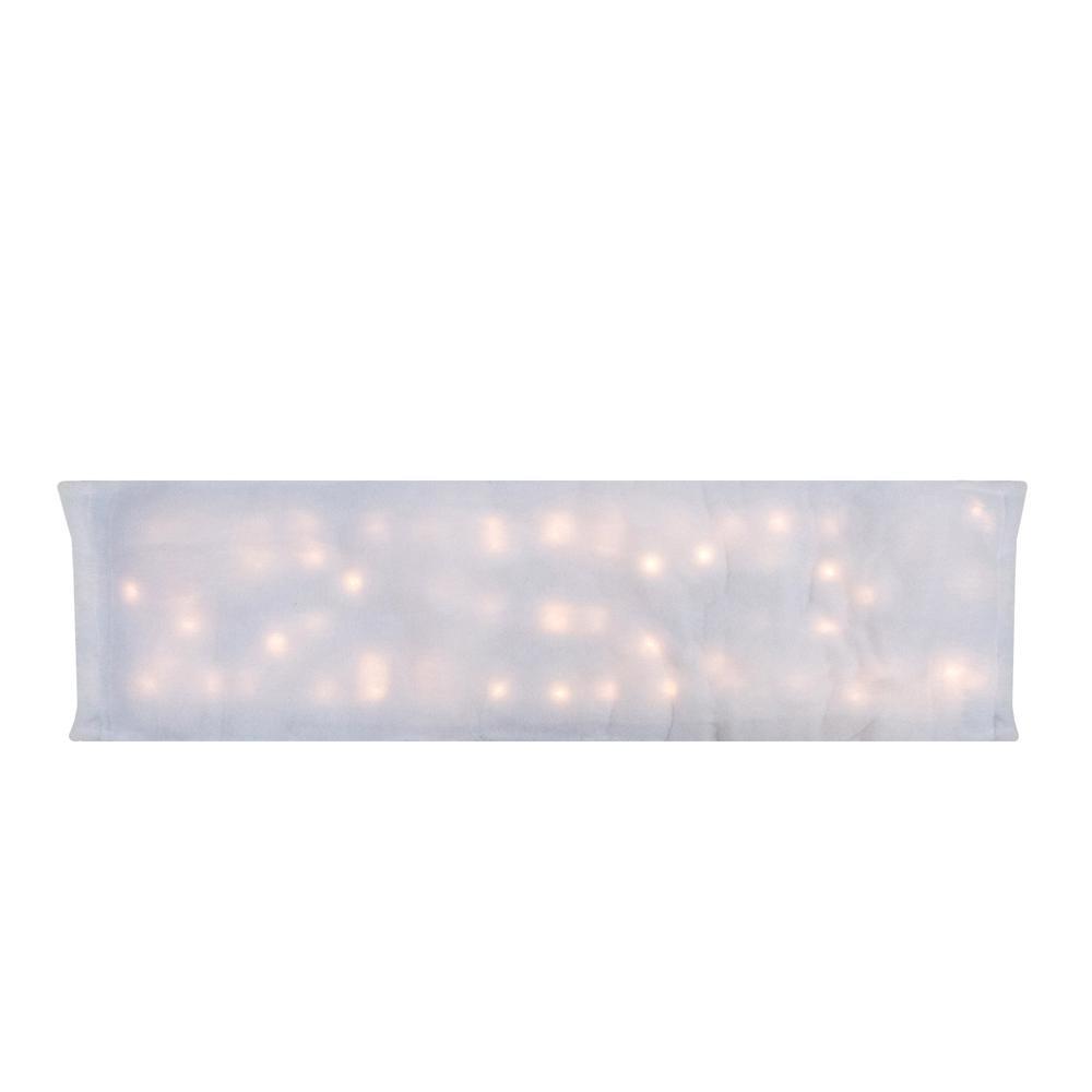 42" LED Lighted Battery Operated Christmas Snow Blanket - Warm White Lights. Picture 1