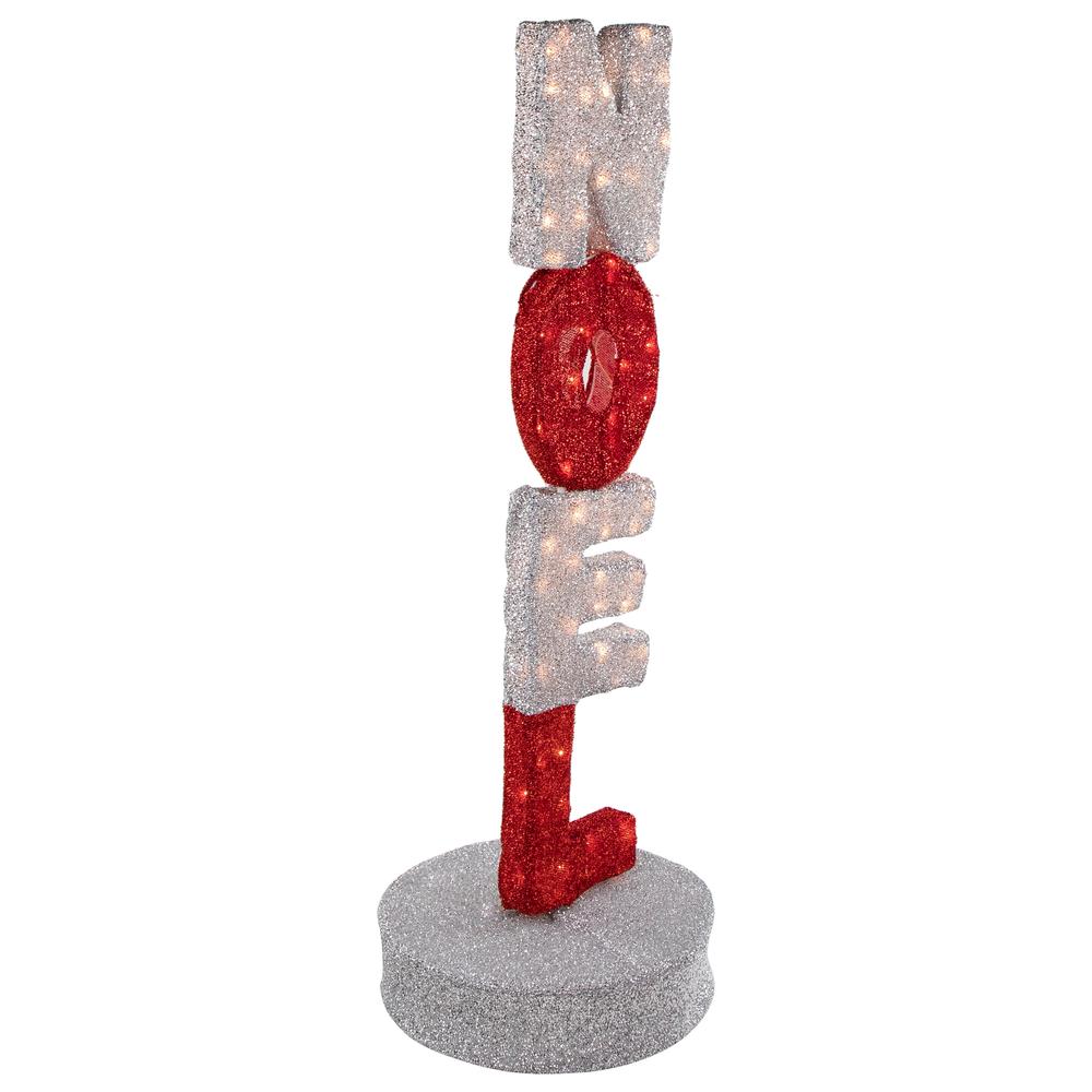39" Lighted Red and Silver Noel Outdoor Christmas Sign Decoration. Picture 4