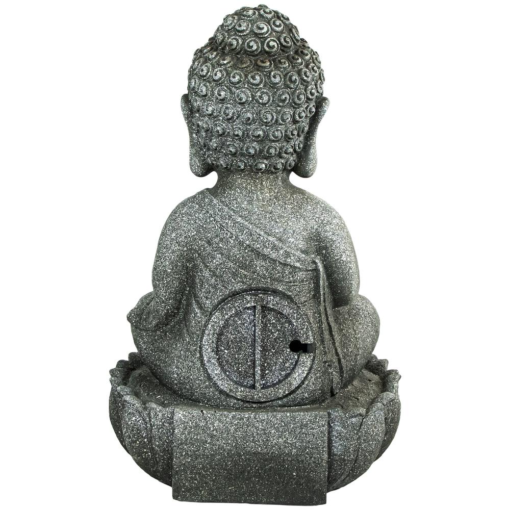 21.5" Buddha in Sukhasana Pose Outdoor Garden Water Fountain. Picture 6