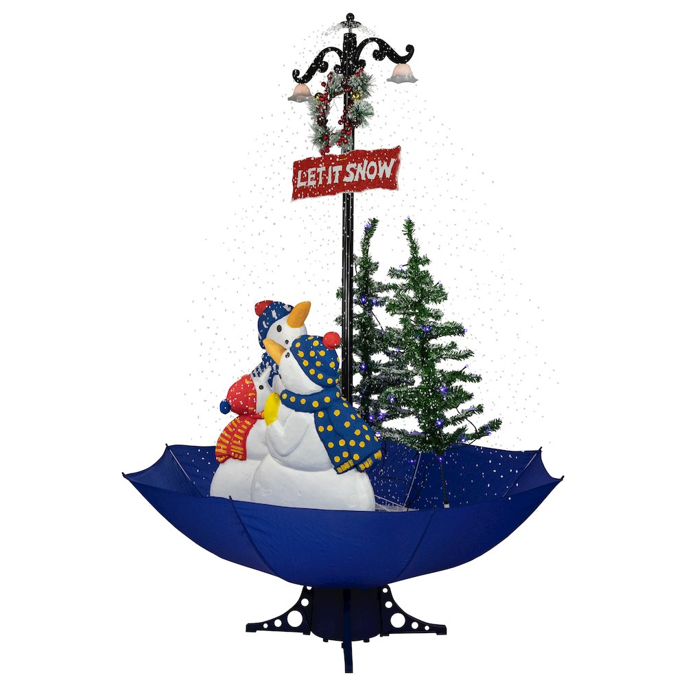Musical Snowing Let it Snow Snowmen in Umbrella Base Christmas Decoration - 5.5'. Picture 4