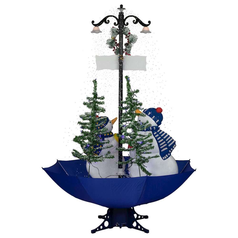 Musical Snowing Let it Snow Snowmen in Umbrella Base Christmas Decoration - 5.5'. Picture 6
