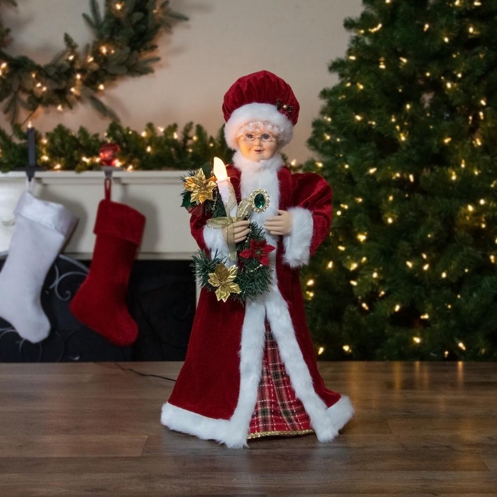 24-Inch Animated Mrs. Claus with Lighted Candle Musical Christmas Figure. Picture 2