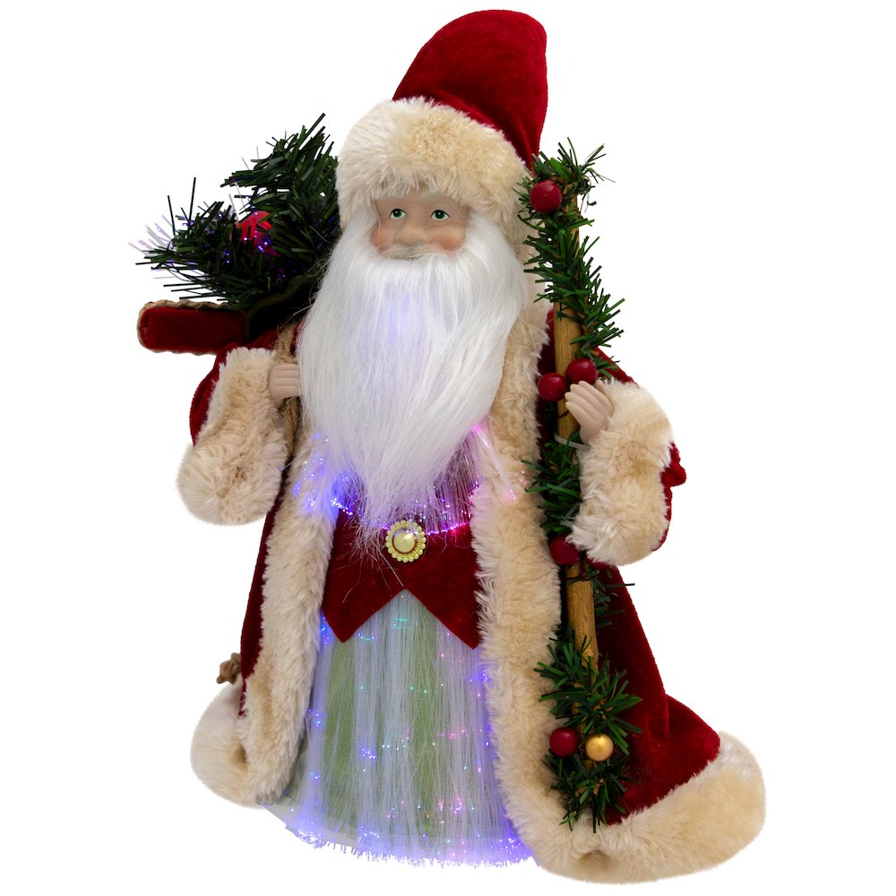 Lighted Color-Changing Fiber Optic Santa Claus Christmas Tree Topper - 12". Picture 4