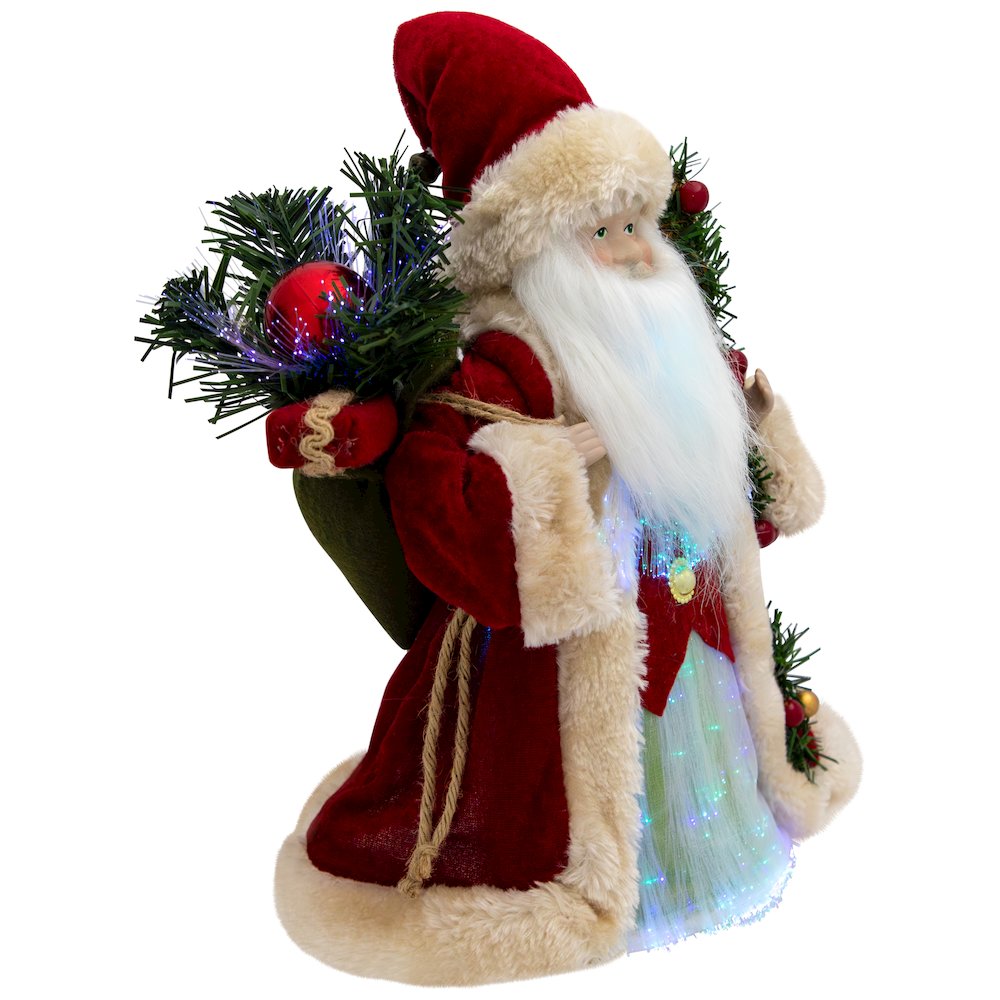 Lighted Color-Changing Fiber Optic Santa Claus Christmas Tree Topper - 12". Picture 5