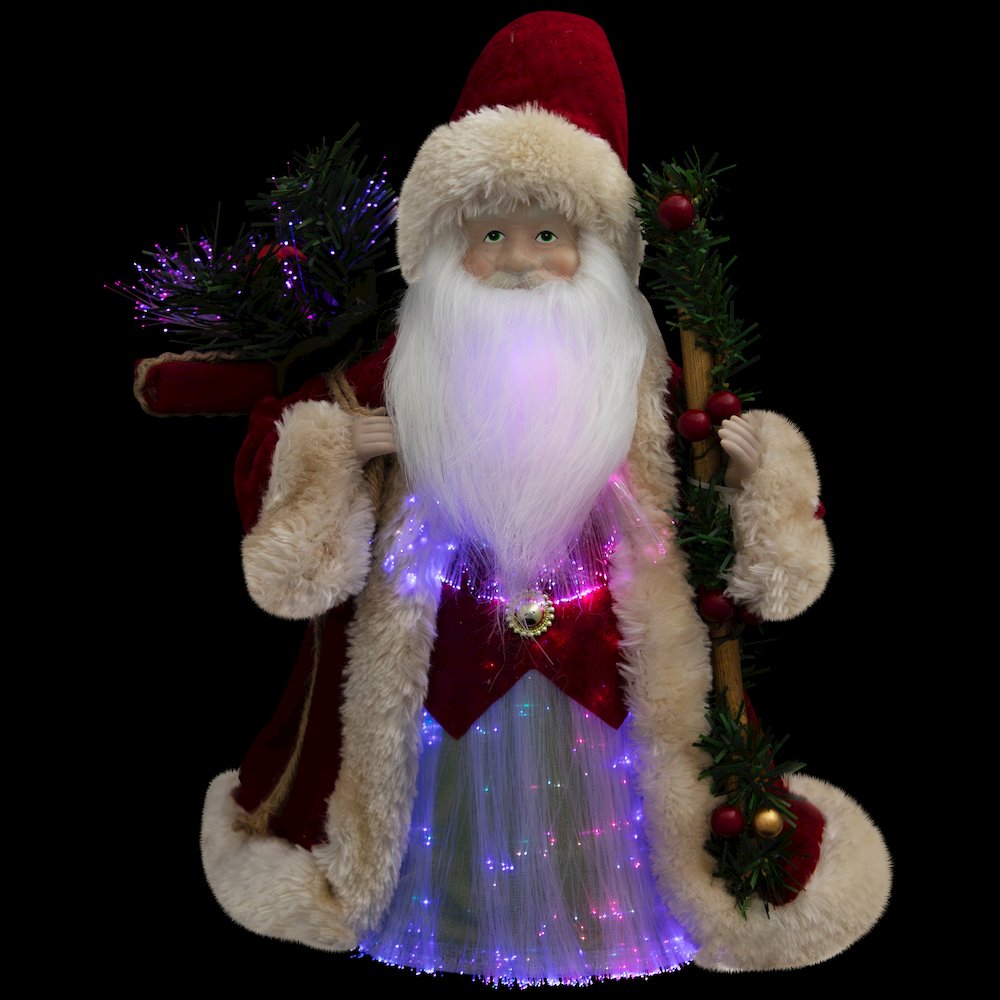 Lighted Color-Changing Fiber Optic Santa Claus Christmas Tree Topper - 12". Picture 3