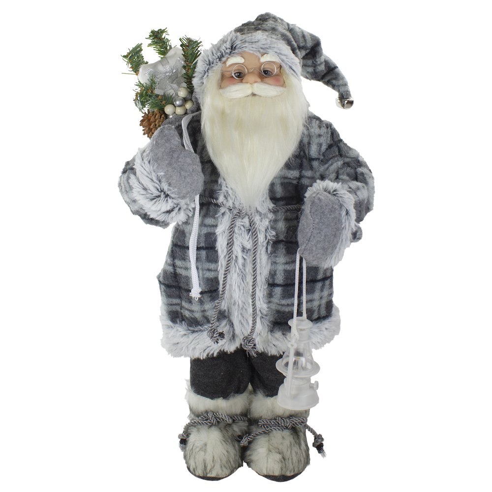2' Standing Santa Christmas Figure Carrying a Lantern. Picture 1