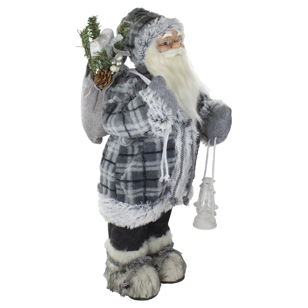 2' Standing Santa Christmas Figure Carrying a Lantern. Picture 3