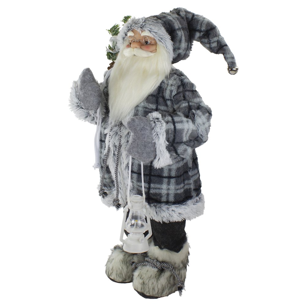 2' Standing Santa Christmas Figure Carrying a Lantern. Picture 4