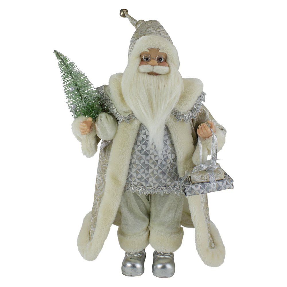 Santa Claus with Tree and Presents Christmas Figure - 12". Picture 1