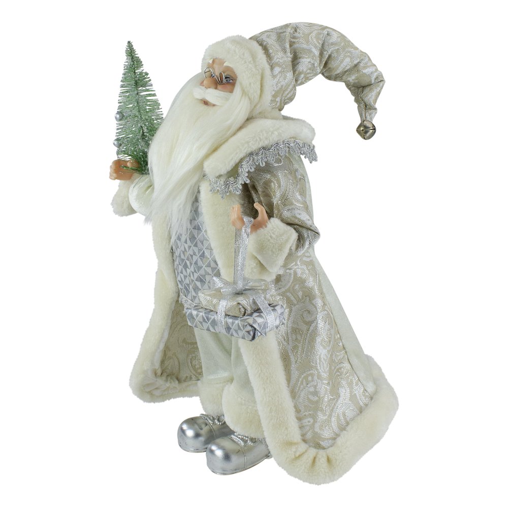 Santa Claus with Tree and Presents Christmas Figure - 12". Picture 3