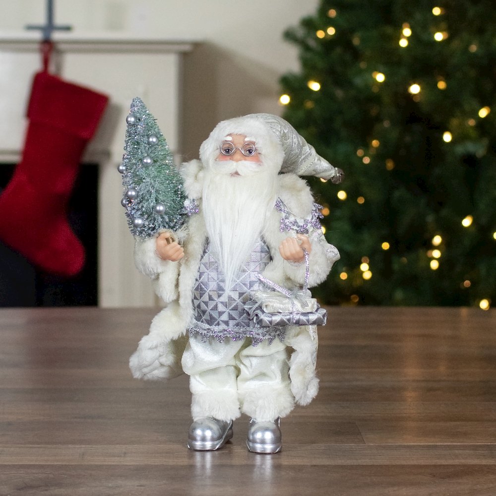 Santa Claus with Tree and Presents Christmas Figure - 12". Picture 2